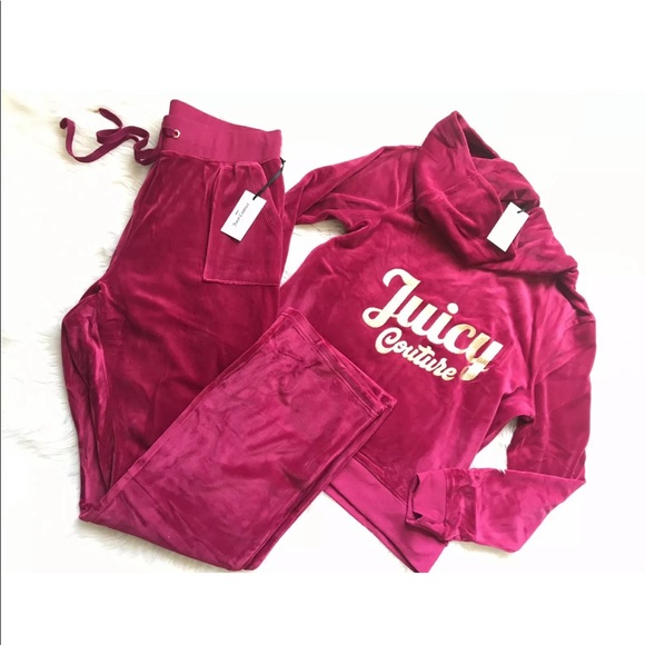 Juicy Couture Tops New Juicy Couture Tracksuit Red Velour 2pc Set